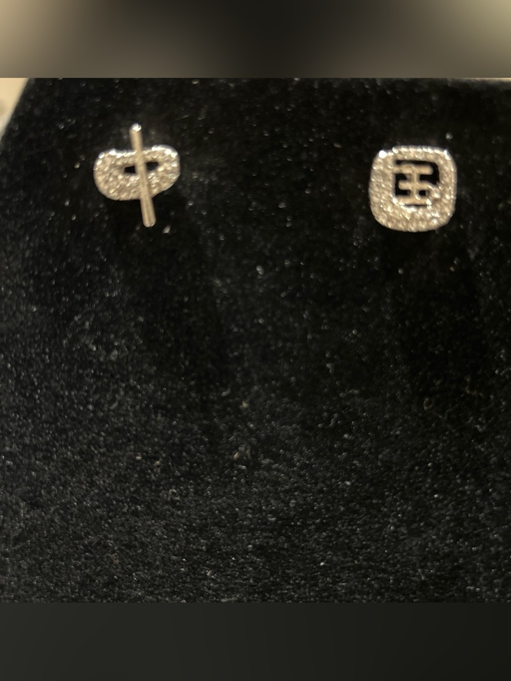 Chinese character silver earrings
